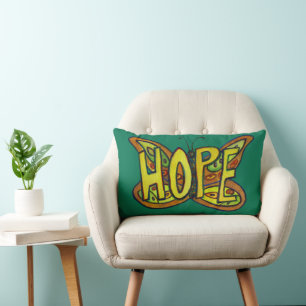 Hope Word Art Groene Vlinder Accent Sierkussennen Kussen