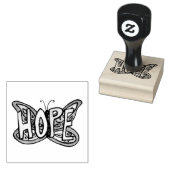 Hope Word Butterfly Rubber Stamp Rubberstempel (Gestempeld)