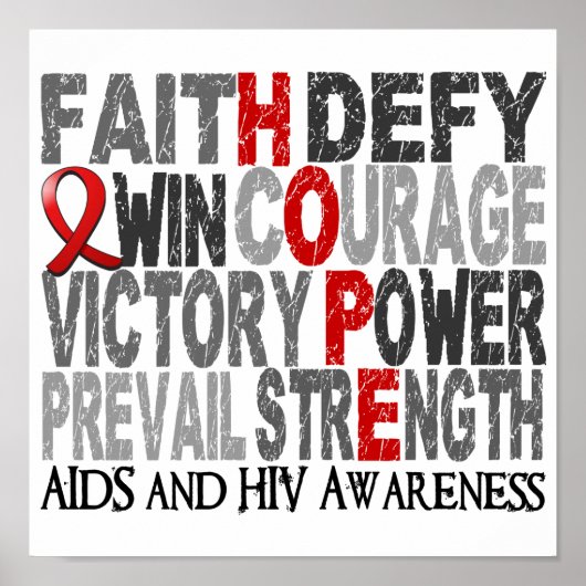 Hope Word Collage AIDS Poster (Voorkant)