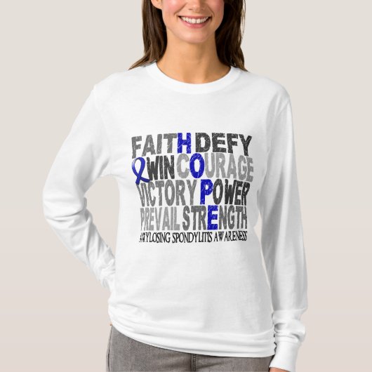 Hope Word Collage Ankylosing Spondylitis T-shirt (Voorkant)