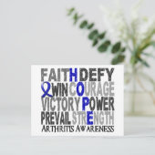 Hope word collage artritis briefkaart (Staand voorkant)