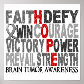 Hope Word Collage Brain Tumor Poster (Voorkant)