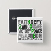 Hope Word Collage Cerebral Palsy Vierkante Button 5,1 Cm (Voorkant /achterkant)