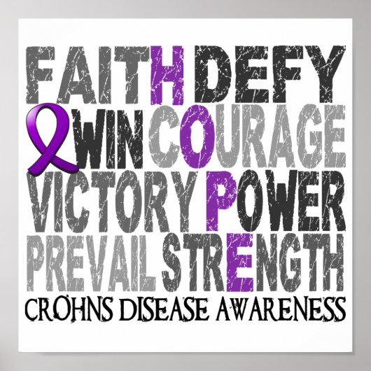 Hope Word Collage Crohn's Disease Poster (Voorkant)
