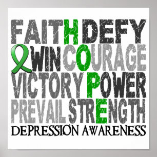 Hope Word Collage Depression Poster