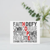 Hope Word Collage Diabetes Briefkaart (Staand voorkant)
