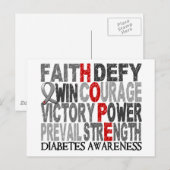 Hope Word Collage Diabetes Briefkaart (Voorkant / Achterkant)
