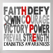 Hope Word Collage Diabetes Poster (Voorkant)
