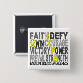 Hope Word Collage Endometriosis Vierkante Button 5,1 Cm (Voorkant /achterkant)