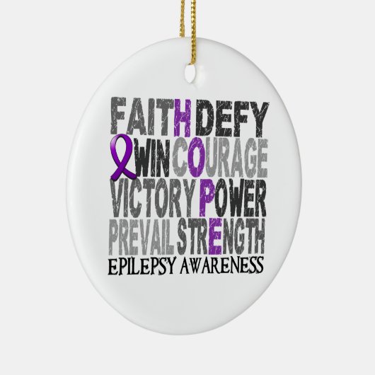 Hope Word Collage Epilepsy Keramisch Ornament (Rechts)
