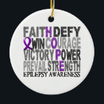 Hope Word Collage Epilepsy Keramisch Ornament<br><div class="desc">Als u dit ontwerp wilt zien voor andere oorzaken en voor het volledige Collectie van Awareness Gift Boutique van exclusieve Epilepsy design, bezoekt u onze Epilepsy Section op Kleur een paarse weg van de Hoop terwijl het delen van de belangrijke boodschap van Epilepsy bewustzijn met onze Hoop collage t-shirts, giften...</div>