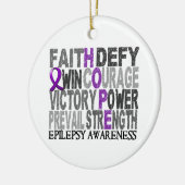Hope Word Collage Epilepsy Keramisch Ornament (Links)