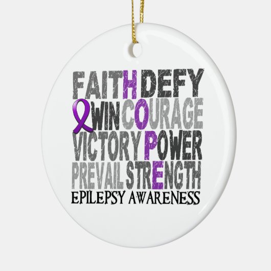 Hope Word Collage Epilepsy Keramisch Ornament (Links)
