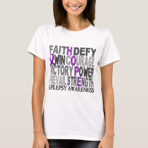 Hope Word Collage Epilepsy T-shirt