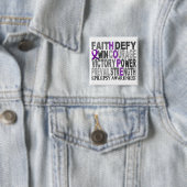 Hope Word Collage Epilepsy Vierkante Button 5,1 Cm (In situ)