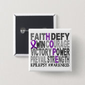 Hope Word Collage Epilepsy Vierkante Button 5,1 Cm (Voorkant /achterkant)