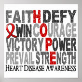 Hope Word Collage Heart Disease Poster (Voorkant)