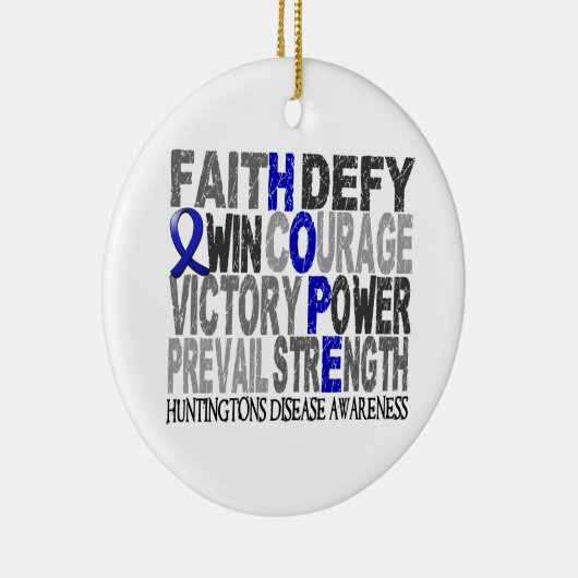 Hope Word Collage Huntington's Ziekte Keramisch Ornament (Rechts)