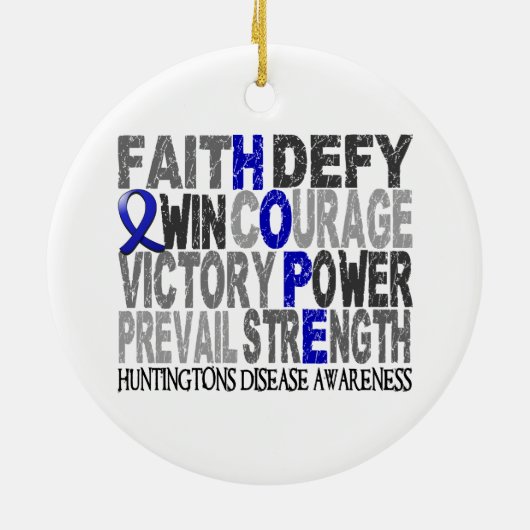 Hope Word Collage Huntington's Ziekte Keramisch Ornament (Achterkant)