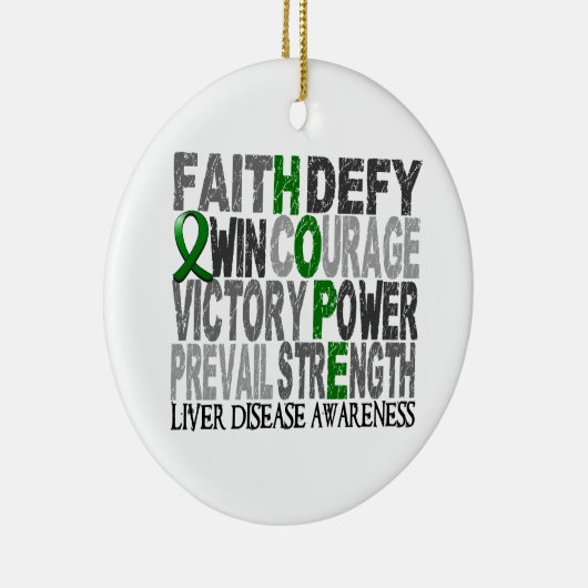 Hope Word Collage Liver Disease Keramisch Ornament (Rechts)