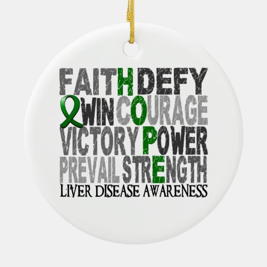Hope Word Collage Liver Disease Keramisch Ornament (Achterkant)
