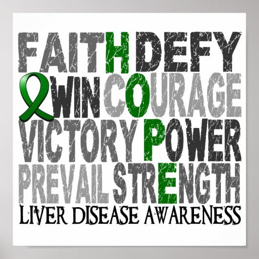Hope Word Collage Liver Disease Poster (Voorkant)