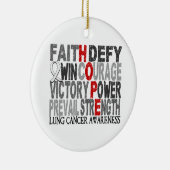 Hope Word Collage Lung Cancer Keramisch Ornament (Rechts)