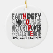 Hope Word Collage Lung Cancer Keramisch Ornament (Achterkant)