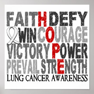 Hope Word Collage Lung Cancer Poster