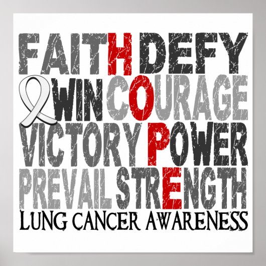 Hope Word Collage Lung Cancer Poster (Voorkant)