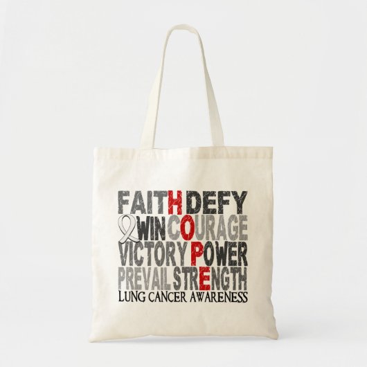 Hope Word Collage Lung Cancer Tote Bag (Voorkant)