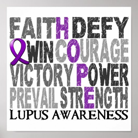 Hope Word Collage Lupus Poster (Voorkant)