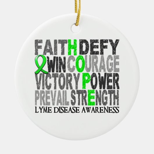 Hope Word Collage Lyme Disease Keramisch Ornament (Voorkant)