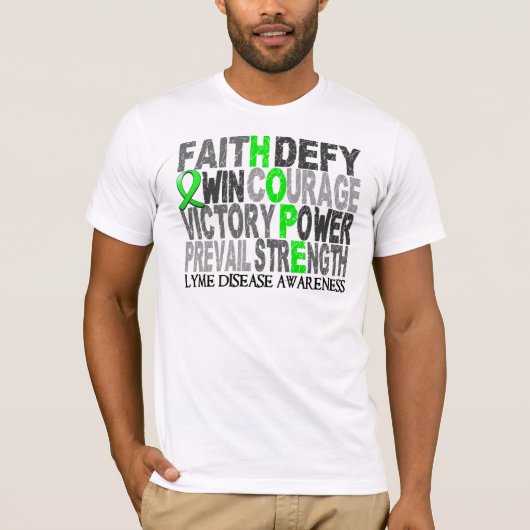Hope Word Collage Lyme Disease T-shirt (Voorkant)