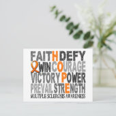 Hope Word Collage Multiple Sclerosis Briefkaart (Staand voorkant)