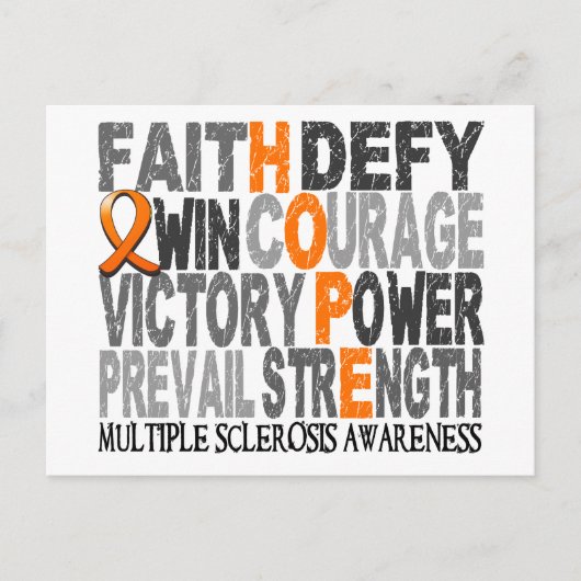 Hope Word Collage Multiple Sclerosis Briefkaart (Voorkant)