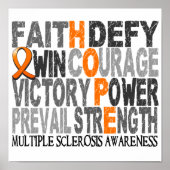 Hope Word Collage Multiple Sclerosis Poster (Voorkant)