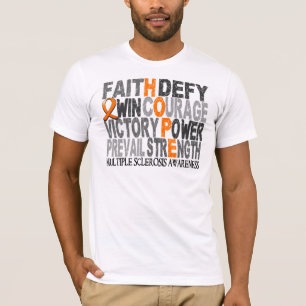 Hope Word Collage Multiple Sclerosis T-shirt