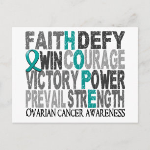 Hope Word Collage Ovarian Cancer Briefkaart