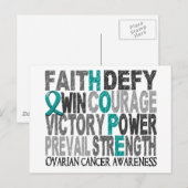 Hope Word Collage Ovariumkanker Briefkaart (Voorkant / Achterkant)