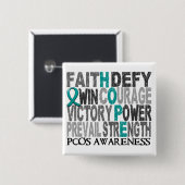 Hope Word Collage PCOS Vierkante Button 5,1 Cm (Voorkant /achterkant)