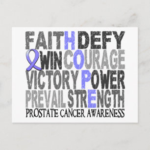 Hope Word Collage Prostate Cancer Briefkaart