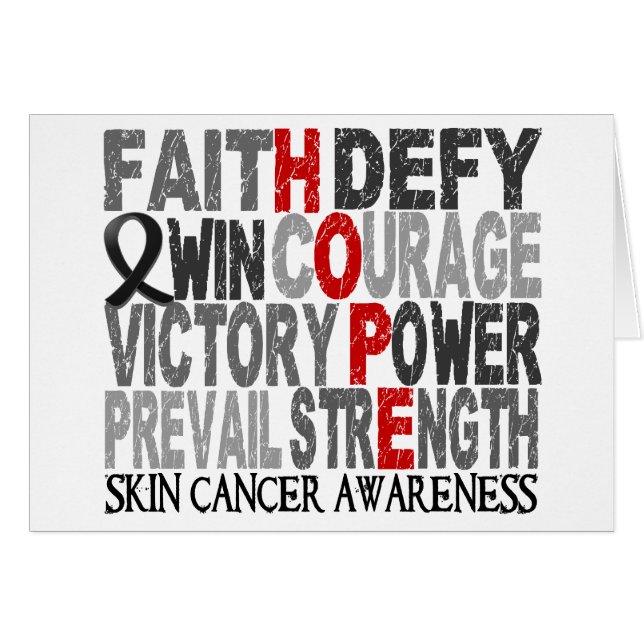 Hope Word Collage Skin Cancer (Voorkant Horizontaal)