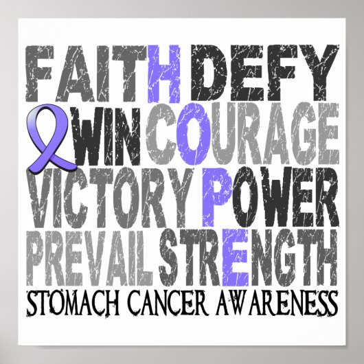 Hope Word Collage Stomach Cancer Poster (Voorkant)