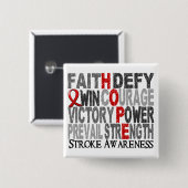 Hope Word Collage Stroke Vierkante Button 5,1 Cm (Voorkant /achterkant)