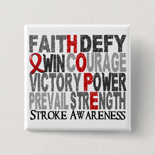 Hope Word Collage Stroke Vierkante Button 5,1 Cm (Voorkant)
