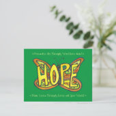 Hope Word Green Butterfly Custom Art Invitations Kaart (Staand voorkant)