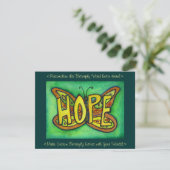 Hope Word Green Butterfly Custom Art Invitations Kaart (Staand voorkant)