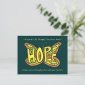 Hope Word Green Butterfly Custom Art Invitations Kaart (Staand voorkant)