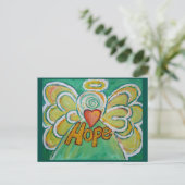 Hope Word Inspirerend Angel Briefkaart (Staand voorkant)